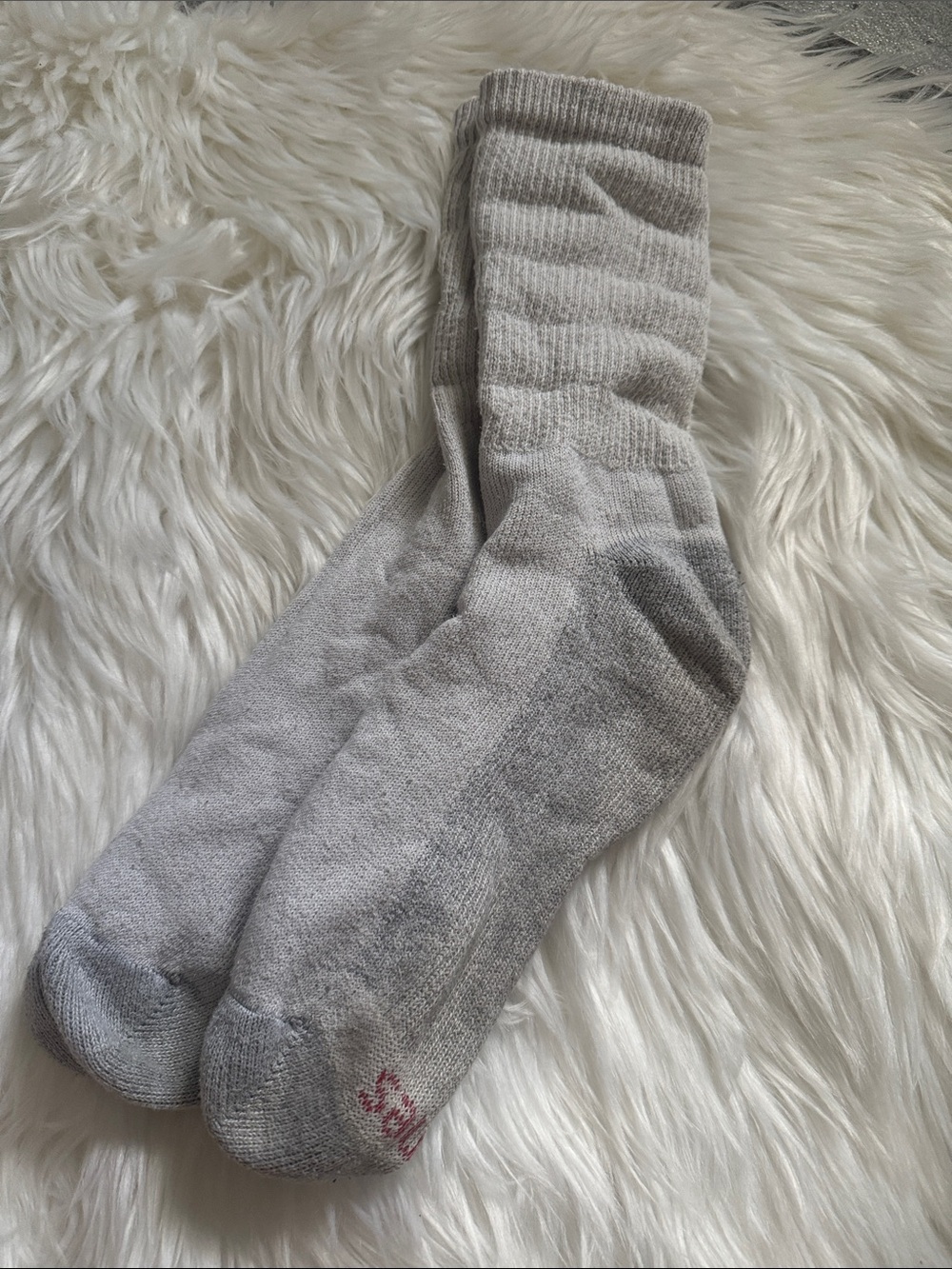 Used ComfortFit Crew Socks in Light Gray - Pack-Ready Style